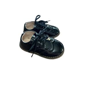 Meckior Kids Patent Leather Wingtip Oxford Dress Shoes Black Size 7